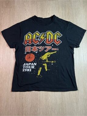 AC/DC Japan Tour 1981 Black Graphic Tee